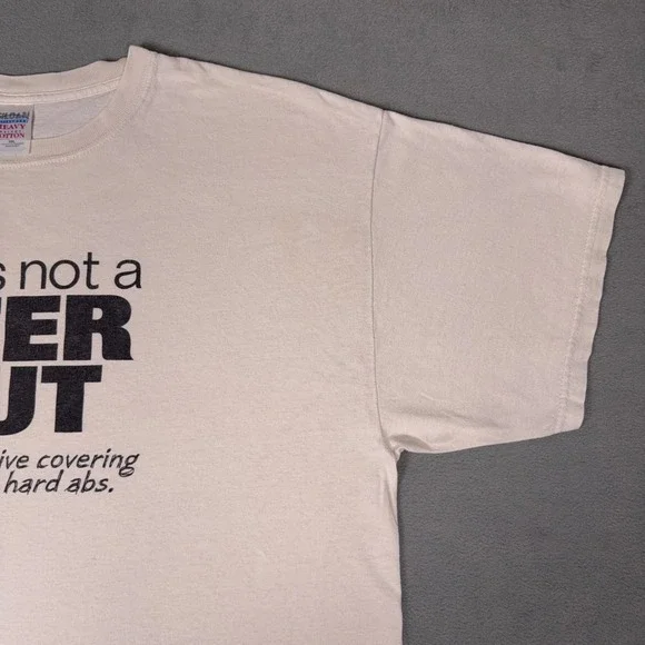 Y2K Beer Gut Funny Humor Novelty Graphic T Shirt Rock Hard Abs Gildan XL - Picture 7 of 8